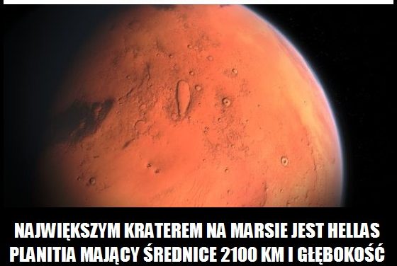 Jaką średnicę ma największy krater na Marsie?